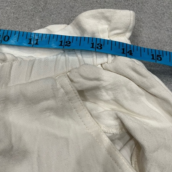 [S]Zara White Linen Blend Drawstring Jogger Pants Slouchy relaxed Gauze - Picture 4 of 8
